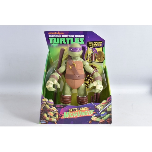 113 - FOUR BOXED PLAYMATES NICKELODEON TEENAGE MUTANT NINJA TURTLE BATTLE SHELL MODELS, to include Leonard... 