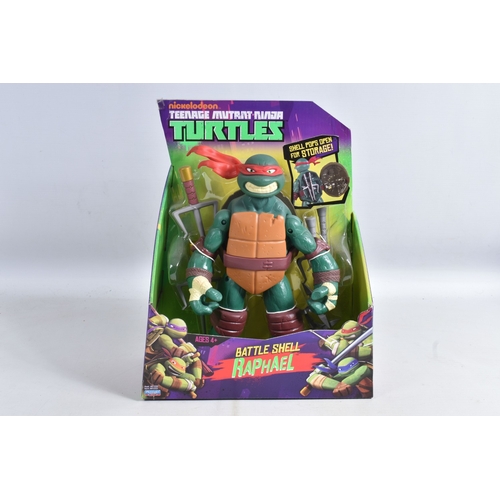 113 - FOUR BOXED PLAYMATES NICKELODEON TEENAGE MUTANT NINJA TURTLE BATTLE SHELL MODELS, to include Leonard... 