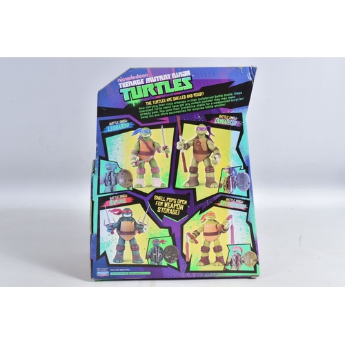 113 - FOUR BOXED PLAYMATES NICKELODEON TEENAGE MUTANT NINJA TURTLE BATTLE SHELL MODELS, to include Leonard... 