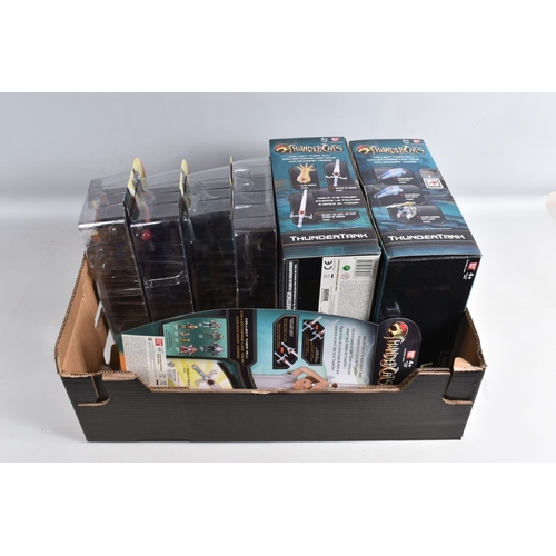 116 - A COLLECTION OF BOXED BANDAI THUNDERCATS ACTION FIGURES, ACCESSORIES AND VEHICLES, to include two De... 