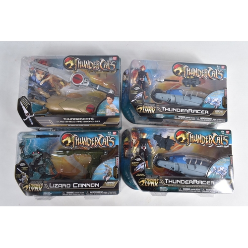116 - A COLLECTION OF BOXED BANDAI THUNDERCATS ACTION FIGURES, ACCESSORIES AND VEHICLES, to include two De... 
