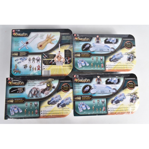 116 - A COLLECTION OF BOXED BANDAI THUNDERCATS ACTION FIGURES, ACCESSORIES AND VEHICLES, to include two De... 