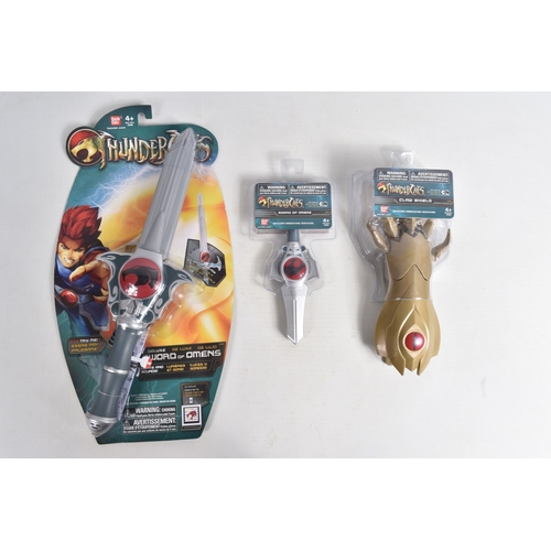 116 - A COLLECTION OF BOXED BANDAI THUNDERCATS ACTION FIGURES, ACCESSORIES AND VEHICLES, to include two De... 