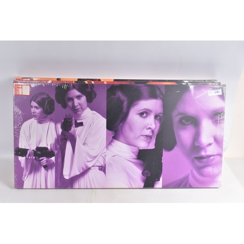 118 - SIX NEW STAR WARS PRINTS ON CANVAS, featuring Han Solo, Chewbacca, two Darth Vader, Luke Skywalker a... 