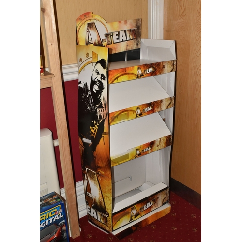 120 - A 2010 20TH CENTURY FOX A-TEAM SHOP DISPLAY STAND, either for toy or film stock, with four shelves, ... 