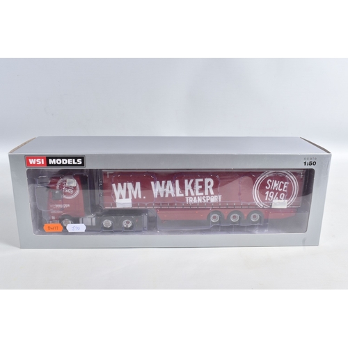 182 - A BOXED WSI MODELS D.A.F. XF SUPER SPACE CAB MY2017 6x2 TWIN STEER + 3 AXLE CURTAINSIDE TRAILER - WI... 