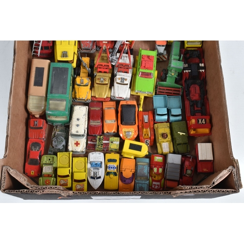 198 - A QUANTITY OF UNBOXED ASSORTED PLAYWORN DIECAST AND PLASTIC MODELS, to include Mattel Hot Wheels Rrr... 