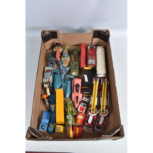 198 - A QUANTITY OF UNBOXED ASSORTED PLAYWORN DIECAST AND PLASTIC MODELS, to include Mattel Hot Wheels Rrr... 