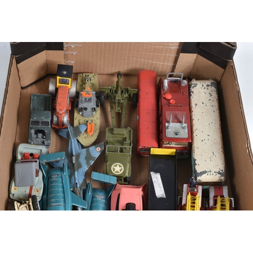 198 - A QUANTITY OF UNBOXED ASSORTED PLAYWORN DIECAST AND PLASTIC MODELS, to include Mattel Hot Wheels Rrr... 