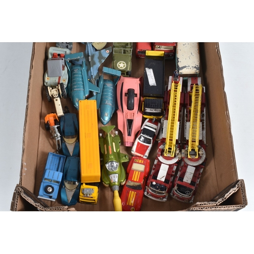 198 - A QUANTITY OF UNBOXED ASSORTED PLAYWORN DIECAST AND PLASTIC MODELS, to include Mattel Hot Wheels Rrr... 