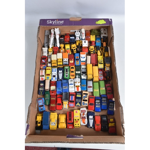 201 - A LARGE QUANTITY OF UNBOXED ASSORTED PLAYWORN DIECAST VEHICLES, mostly late 1970's and later issues,... 
