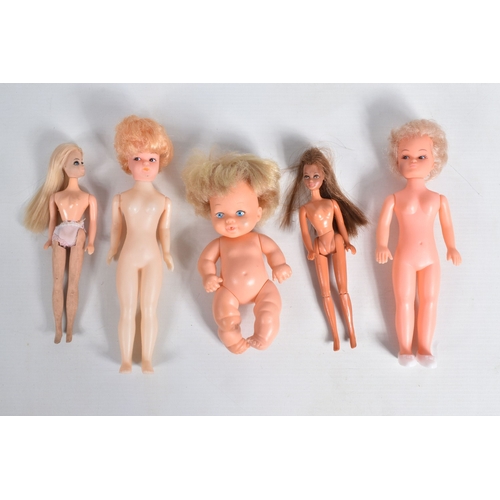 204 - A QUANTITY OF ASSORTED DOLLS, to include Topper Dawn, Palitoy Marie, Palitoy June (marked 055014 to ... 