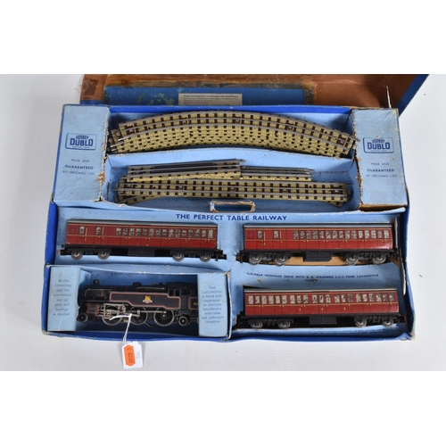 235 - A BOXED HORNBY DUBLO 2-6-4 TANK PASSENGER SET, No.EDP13, comprising class 4MT Standard Tank No.80054... 