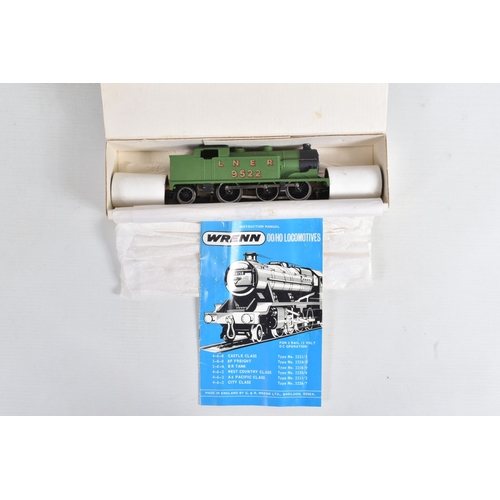 220 - TWO BOXED WRENN RAILWAYS OO GAUGE TANK LOCOMOTIVES, class N2 0-6-2T No.9522, L.N.E.R. green livery (... 
