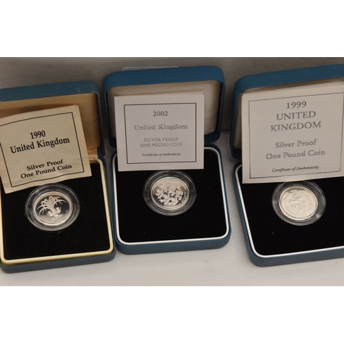 A CARDBOARD BOX CONTAINIG SILVER AND SLVER PROOF COINS TO INCLUDE 16 x ...