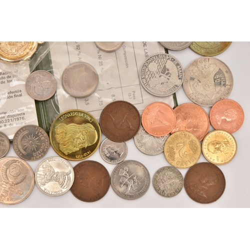 186 - A SMALL COLLECTION OF COINS FROM OVERSEAS to include coins from Spain, Soviet Union, Greece, Romania... 