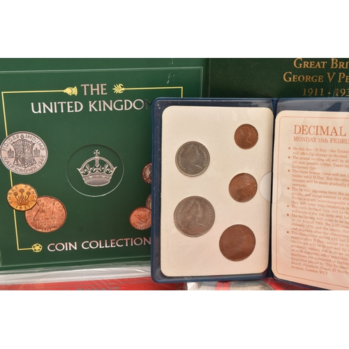 182 - A GROUP OF COLLECTORS COIN SETS, to include Britain's First Decimal Coins Set in plastic wallet, The... 
