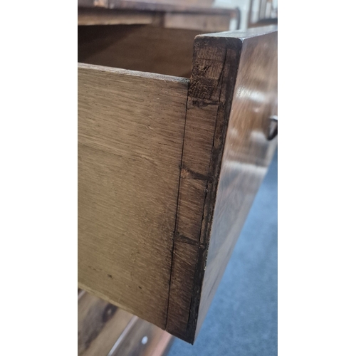 203 - A VICTORIAN MAHOGANY CHEST OF TWO SHORT OVER THREE LONG DRAWERS, the bottom drawer being a deep draw... 