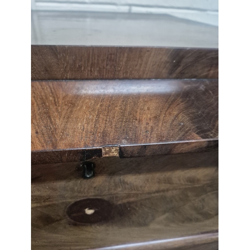 203 - A VICTORIAN MAHOGANY CHEST OF TWO SHORT OVER THREE LONG DRAWERS, the bottom drawer being a deep draw... 