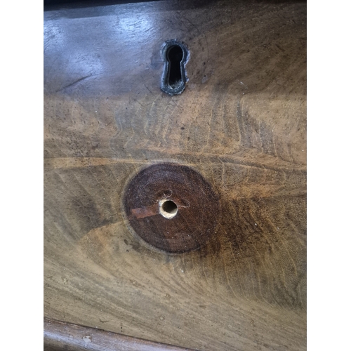 203 - A VICTORIAN MAHOGANY CHEST OF TWO SHORT OVER THREE LONG DRAWERS, the bottom drawer being a deep draw... 