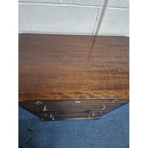 212 - A STAG MINSTREL CHEST OF SEVEN ASSORTED DRAWERS, width 83cm x depth 47cm x height 113cm, condition r... 