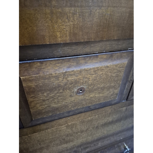 212 - A STAG MINSTREL CHEST OF SEVEN ASSORTED DRAWERS, width 83cm x depth 47cm x height 113cm, condition r... 