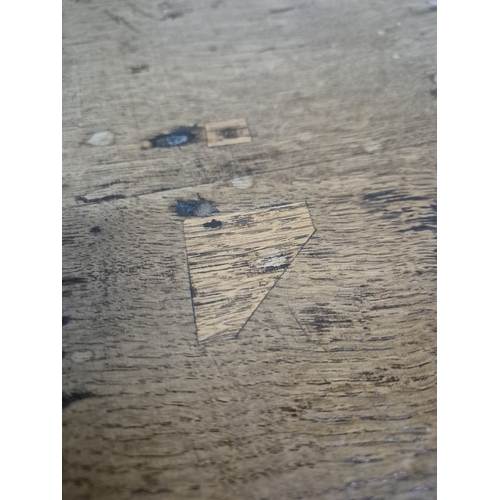 213 - A GEORGIAN OAK LOWBOY, fitted with a single frieze drawer, raised on cabriole legs, width 69cm x dep... 