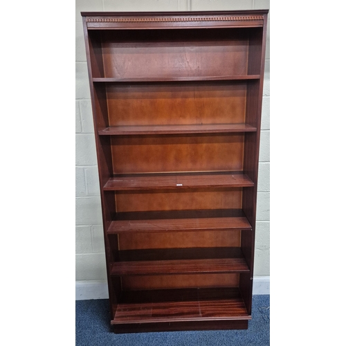 214 - A BERESFORD AND HICKS OPEN BOOKCASE, with one fixed shelf and four adjustable shelves, width 92cm x ... 