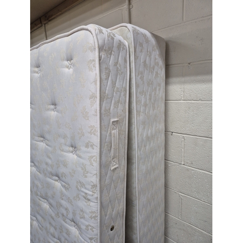 228 - A SEALY POSTUREPEDIC ULTRA SINGLE DIVAN BED AND MATTRESS, along with a pine headboard, condition rep... 