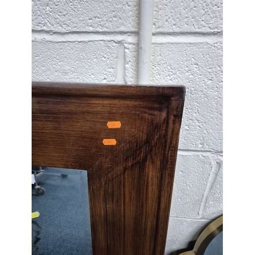 229 - FOUR MIRRORS, varying in shape, size, age, material, etc, largest mirror 124cm x 64cm, condition rep... 