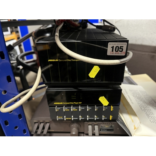 105 - A COLLECTION OF BOOTHROYD STUART HI FI EQUIPMENT: including two Meridian mono block power amplifiers... 