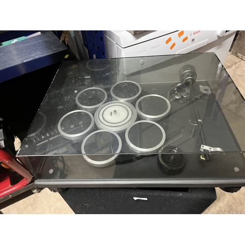 106 - A JBE SERIES 3 TURNTABLE with smoked plexi glass lid, Syriax tone arm. Condition Report: untested, m... 