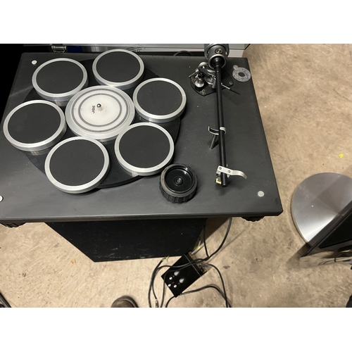 106 - A JBE SERIES 3 TURNTABLE with smoked plexi glass lid, Syriax tone arm. Condition Report: untested, m... 