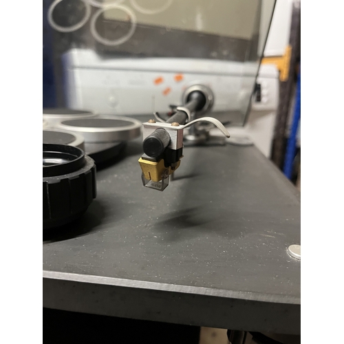 106 - A JBE SERIES 3 TURNTABLE with smoked plexi glass lid, Syriax tone arm. Condition Report: untested, m... 