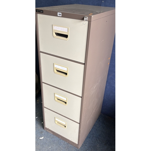 100 - A VFM FOUR DRAWER FILING CABINET, width 48cm x depth 62cm x height 162cm, condition report: paint fl... 