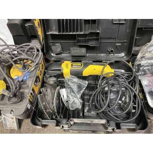 83 - THREE STANLEY FATMAX POWER TOOLS: including a new and still-packaged FME650 multitool, a used FME650... 
