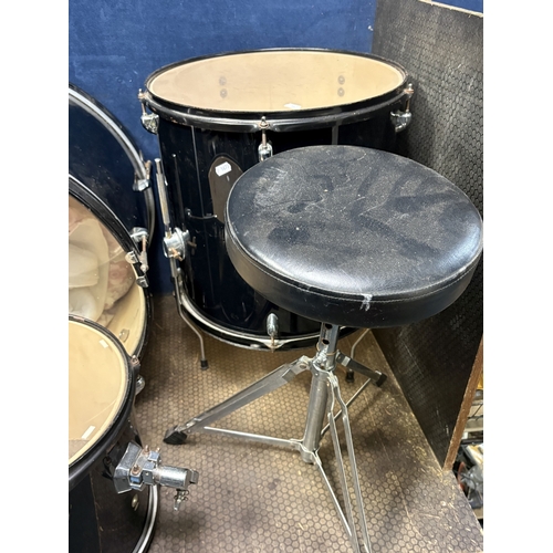 89 - A SPUR DRUM KIT, including a kick drum, floor tom, top drum, cymbal, high hat, and snare. Condition ... 