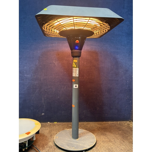 90 - A PATIO HEATER, and a TruAudio R1-8 8'' poly in-ceiling speaker, condition report: PAT pass and heat... 