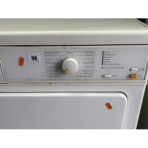 98 - A MIELE NOVOTRONIC 1230C CONDENSER DRYER, condition report: PAT passed and working