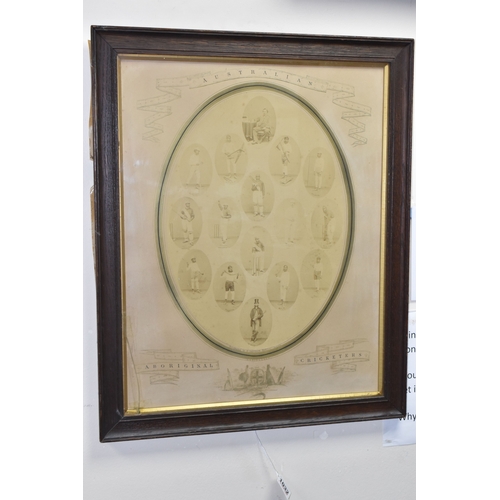 1032 - AUSTRALIAN ABORIGINAL CRICKETERS - A PHOTOGRAPHIC PRINT, cricketers photographed by Patrick Dawson, ... 