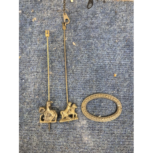 364 - TWO ZAANSE WALL CLOCKS, with brass figures holding a globe and raised gallery, one with two weights,... 