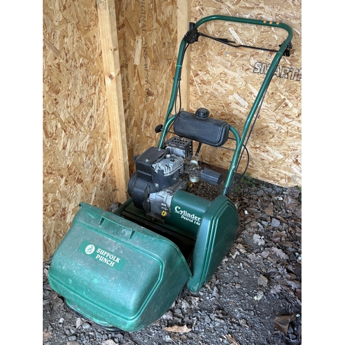 29 - A SUFFOLK PUNCH 14s PETROL CYLINDER LAWNMOWER, engine turns but has not been tested