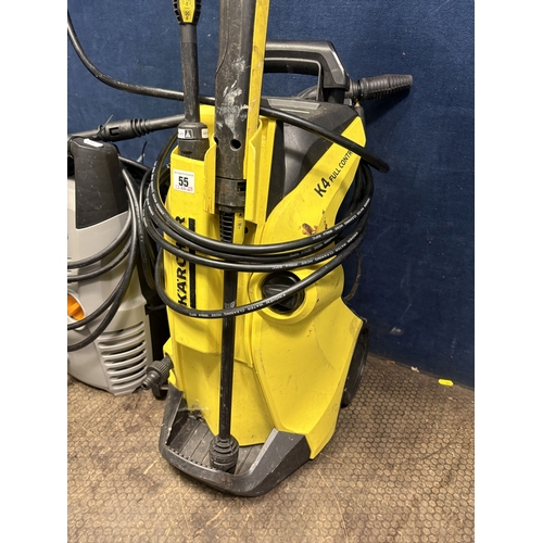 55 - A KARCHER K4 PRESSURE WASHER, along with a Titan pressure washer (both PAT pass and working but not ... 