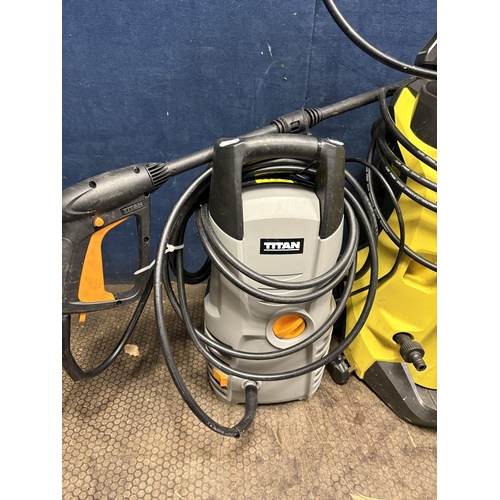 55 - A KARCHER K4 PRESSURE WASHER, along with a Titan pressure washer (both PAT pass and working but not ... 