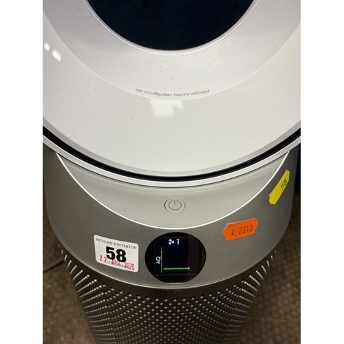 58 - A DYSON HM1-10 AIR PURIFIER / COOLING FAN, condition report: PAT pass and working, with remote, but ... 