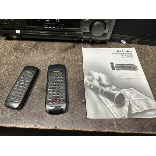 64 - A TECHNICS AND MORDAUNT SHORT COMPONENT HI FI, comprising a SA-EX100 amplifier, a RS-TR373 dual tape... 