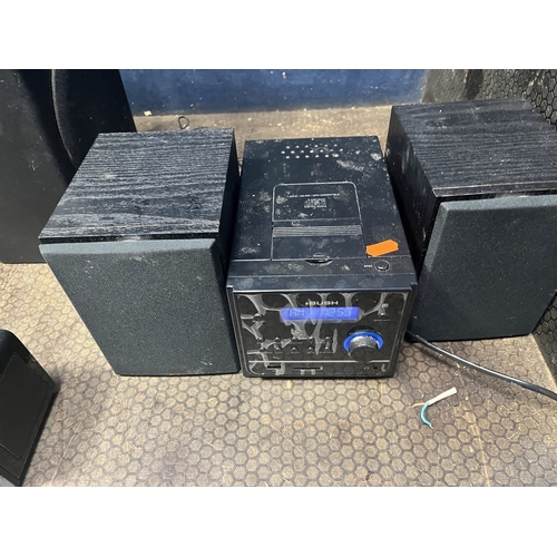 68 - A BUSH HI FI with matching speakers (PAT pass and working) and an Orbit Sound subwoofer and soundbar... 
