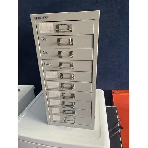 70 - A BISLEY TEN DRAWER FILING CABINET, width 28cm, depth 40cm, height 59cm