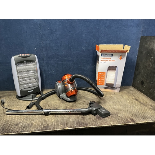 80 - A QUEST VACUUM CLEANER with floor head and one accessory, and a Status halogen heater (both PAT pass... 