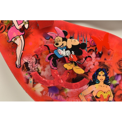 758 - URIDUSHY (ISRAEL 1963) 'LIPS - ICONS', a 3 dimensional work in the form of lips covered in 20th cent... 
